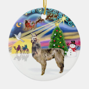 Ornement En Céramique Xmas Magic - Lama 2