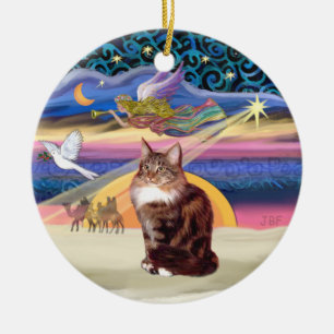Ornement En Céramique Xmas Star - Maine Coon cat 9