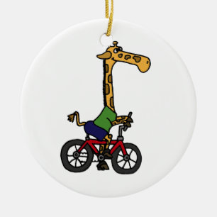 Ornement En Céramique XX bande dessinée drôle de bicyclette d'équitat