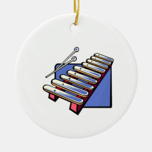 Ornement En Céramique Xylophone de jouet avec des maillets, graphique