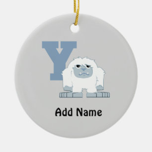 Ornement En Céramique Y est pour Yeti Cute Cartoon Yeti Monster