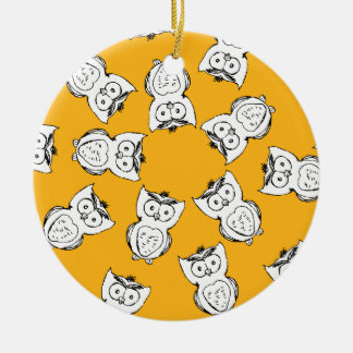 Ornement En Céramique Yellow Cute Animal Pattern