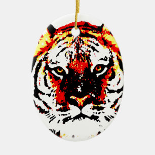 Ornement En Céramique Yeux de tigres sauvages