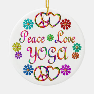 ORNEMENT EN CÉRAMIQUE YOGA D'AMOUR DE PAIX