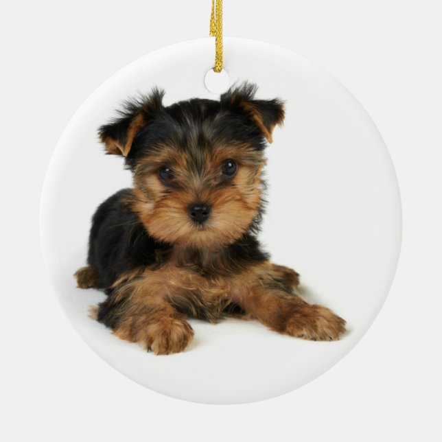 Ornement En Céramique Yorkie gentil (Dos)