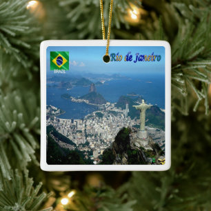 Ornement En Céramique zBR023 panorama de RIO DE JANEIRO,
