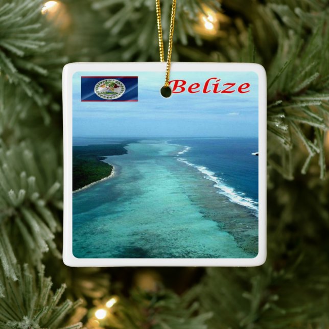Ornement En Céramique zBZ005 BELIZE Barrier Reef, Amérique, (Arbre)