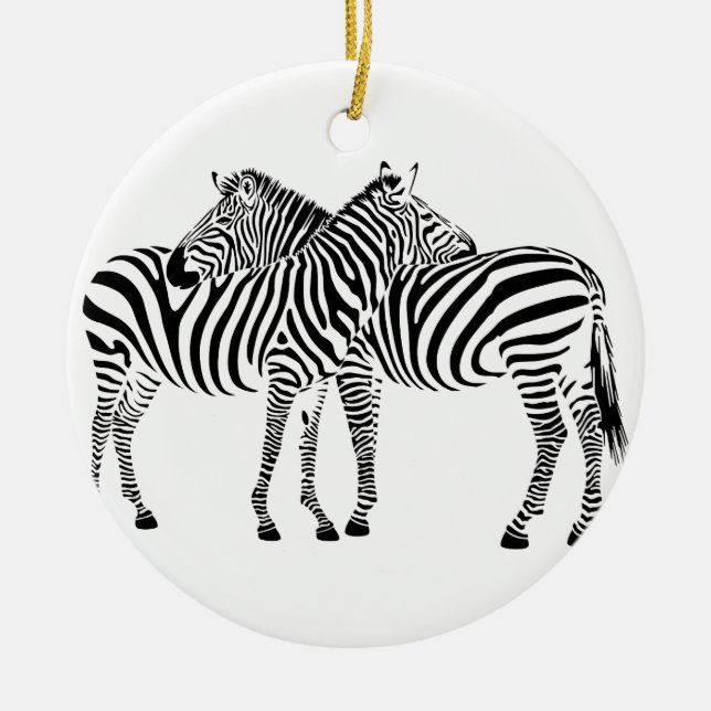 Ornement En Céramique Zebra Love (Devant)