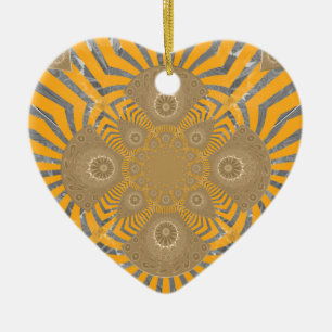 Ornement En Céramique Zephyr doré : Elégance en Jaune doré & Chrome