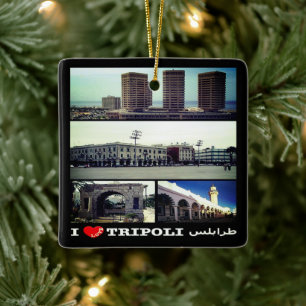 Ornement En Céramique zLY018 TRIPOLI I Love, Mosaic, Libye,