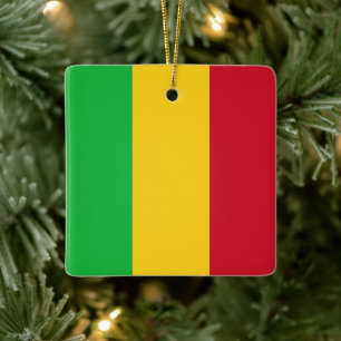 Ornement En Céramique zML001 MALI, drapeau, Afrique,