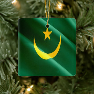 Ornement En Céramique zMR002 MAURITANIE, Drapeau de la vague, Afrique,