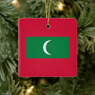 Ornement En Céramique ZMV001 Maldivian FLAG Maldives,