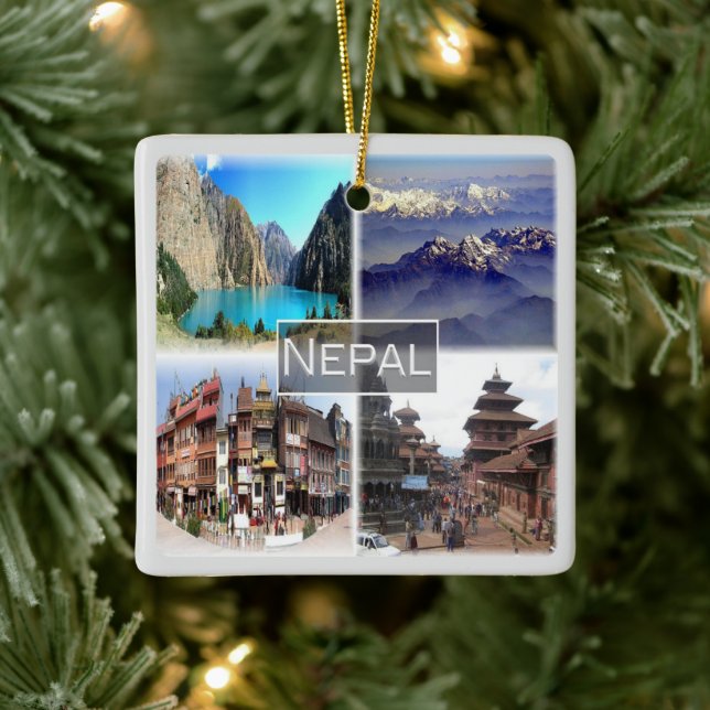 Ornement En Céramique ZNP009 NEPAL collage, Asie, (Arbre)