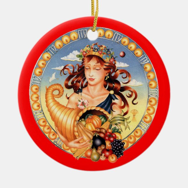 Ornement En Céramique Zodiac Virgo - Customisez-le ! (Devant)