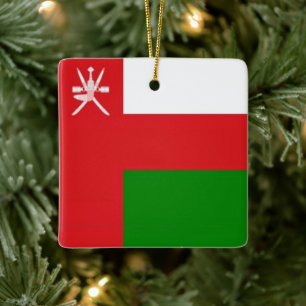 Ornement En Céramique zOM001 DRAPEAU Omani d'Oman,