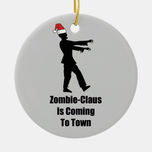Ornement En Céramique Zombi Père Noël (Devant)