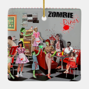 Ornement En Céramique Zombie Diner