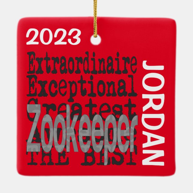 Ornement En Céramique Zookeeper Extraordinaire CUSTOM (Dos)