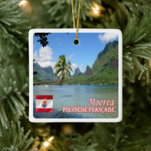 Ornement En Céramique zPF013 COOK BAY, MOOREA, Polynésie française,