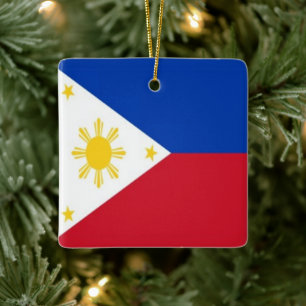 Ornement En Céramique zPH001 Philippine FLAG of Philippines,