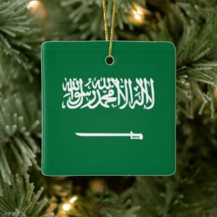 Ornement En Céramique zSA001 Arabie saoudite, DRAPEAU,