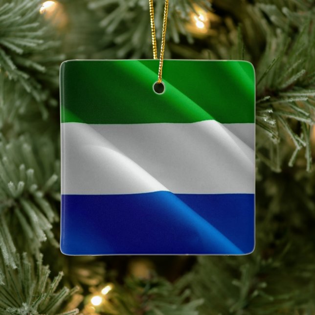 Ornement En Céramique zSL002 SIERRA LEONE, Drapeau, Afrique, (Arbre)