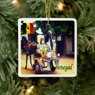 Ornement En Céramique zSN003 SÉNÉGAL, Buggy Taxi, Afrique,