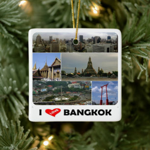 Ornement En Céramique zTH005 j'aime Bangkok, Thaïlande, Asie,