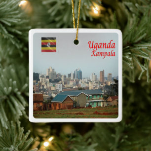 Ornement En Céramique zUG005 KAMPALA, Skyline, Ouganda, Afrique,