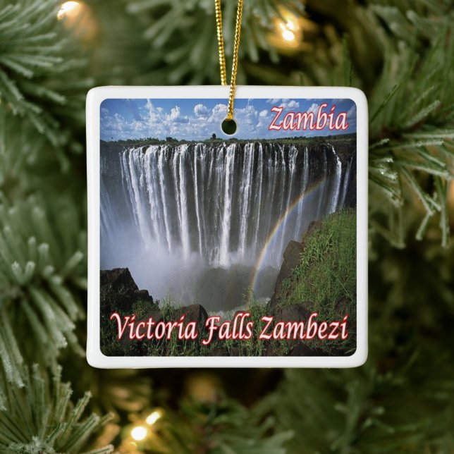 Ornement En Céramique zZM007 ZAMBIA, Victoria Falls Zambezi, (Arbre)