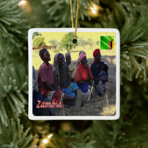 Ornement En Céramique zZM009 ZAMBIE, Femmes zambiennes, Afrique,