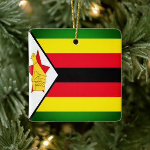 Ornement En Céramique zZW001 ZIMBABWE, drapeau, Afrique, réfrigérateur