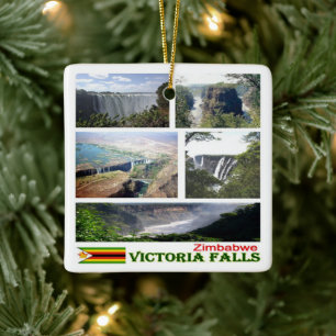 Ornement En Céramique zZW008 VICTORIA FALLS, Mosaic, Zimbabwe,
