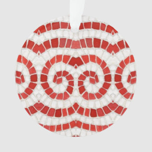 Ornement en cercle acrylique MOSAÏQUE ROUGE