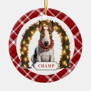 Ornement en cercle en céramique Bull Terrier