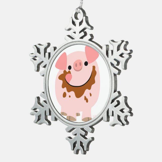 Ornement en chocolat cartonné de porc (Vue impression)