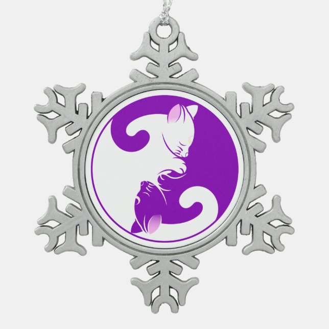 ornement en étain de kitten yin yang (Devant)