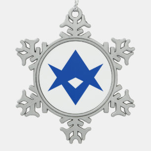 Ornement en étain flocon de neige avec drapeau de