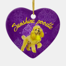 Ornement en forme de coeur de caniche personnalisé