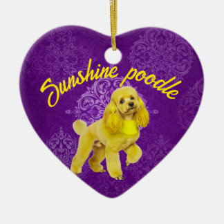 Ornement en forme de coeur de caniche personnalisé