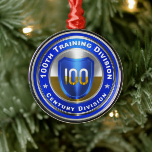 Ornement En Métal 100e Division de l'instruction Noël