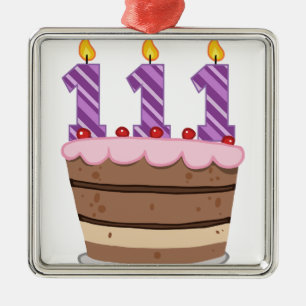Ornement En Métal 111 ans sur le gâteau d'anniversaire
