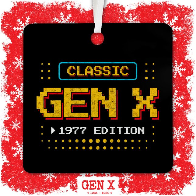Ornement En Métal 1977 Gen X Classic Retro Gamer Jeu Anniversaire (Créateur téléchargé)