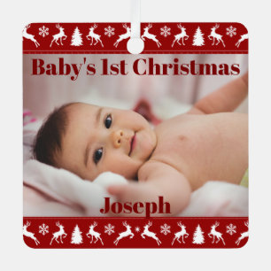 Ornement En Métal 1er Noël du bébé personnalisé