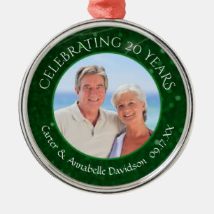 Ornement En Métal 20e anniversaire   Emerald Green Sparkle Photo
