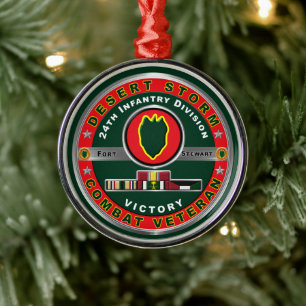 Ornement En Métal 24e division d'infanterie Tempête du désert Noël