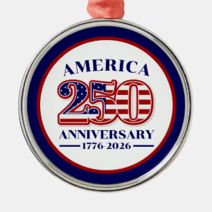 Ornement En Métal 250e anniversaire USA patriotique   1776–2026