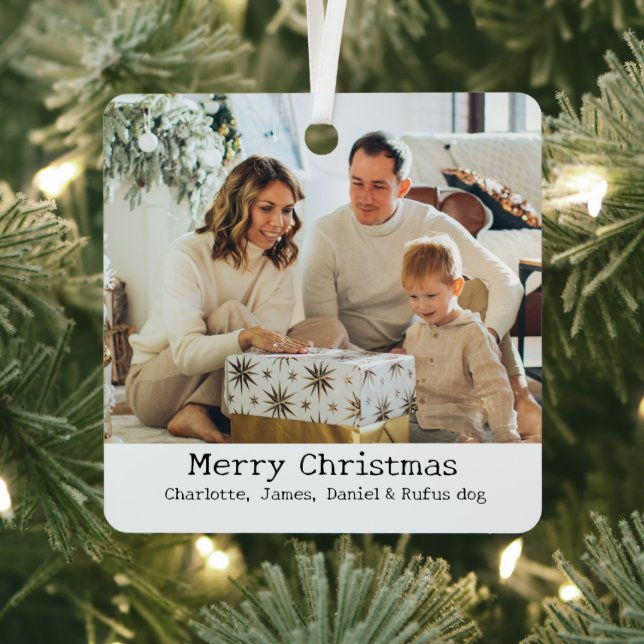Ornement En Métal 2 Photo Joyeux Noël Personnalisé (Insitu)