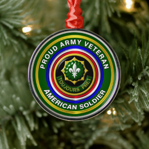 Ornement En Métal 2e Noël vétéran de la cavalerie blindée